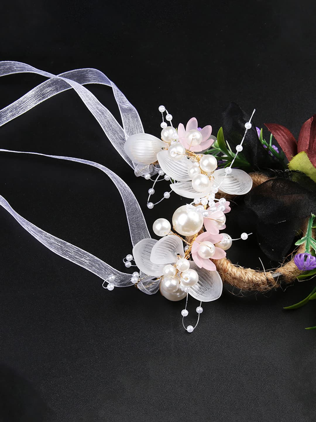 Yellow Chimes white floral bracelet - party wear