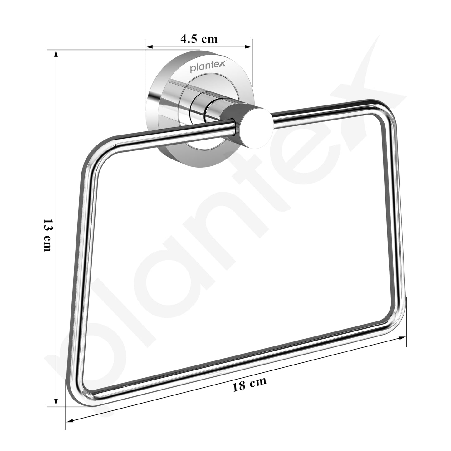 Plantex Stainless Steel Towel Ring for Bathroom/Wash Basin/Napkin-Towel Hanger/Bathroom Accessories (Chrome-Trapezium) - Pack of 1