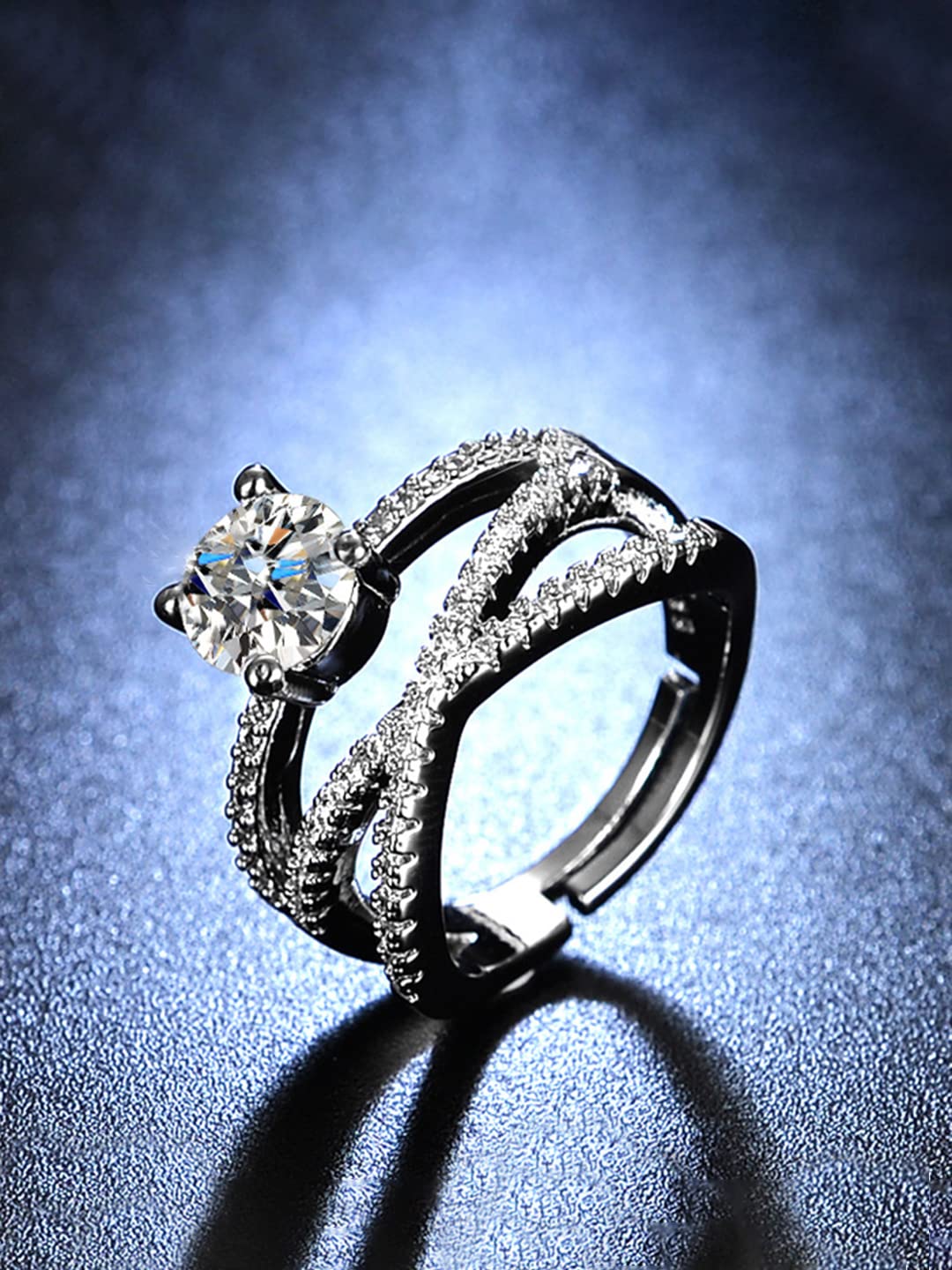 Yellow Chimes silver-toned ring - stunning accessory for weddings