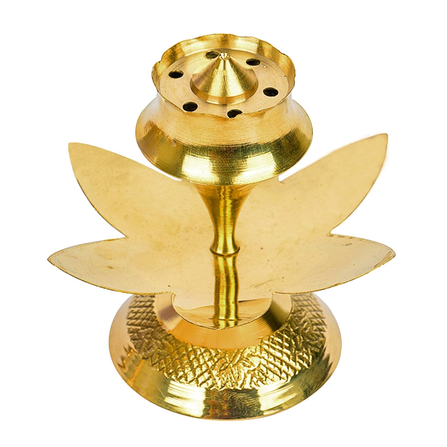 Brass Agarbatti Stand - Elegant Incense Holder for Pooja Mandir | Size: 9x9x8 cm | Golden Finish