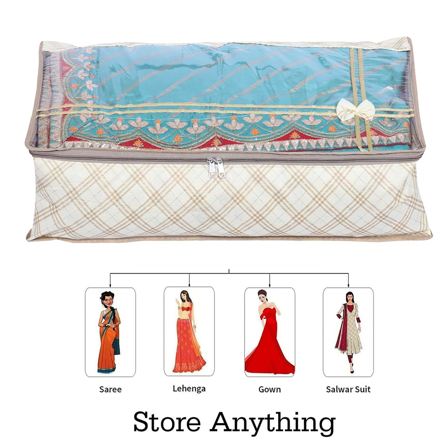 Kuber Industries lehenga cover - wedding outfit storage