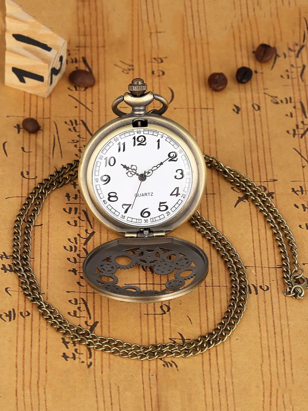 Yellow Chimes Oxidised Gold Watch Pendant - Perfect for casual outings