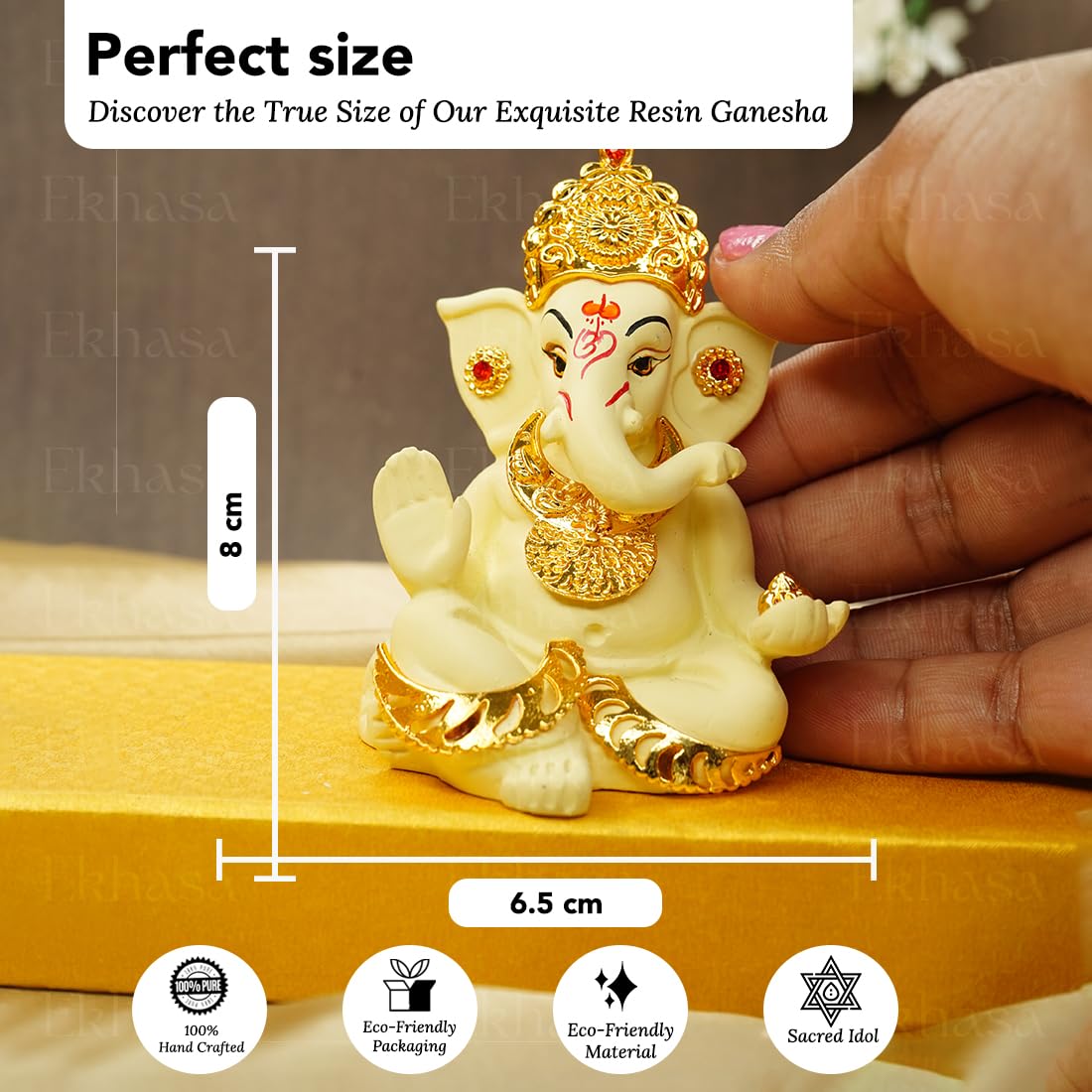 Ekhasa Rakhi Gift Set for Brother | Brother Sister Raakhi with Ganesha Idol Combo | Designer Lumba Rakhis | Raki for Kids Bracelet for Men, Women | Rakshabandhan Rakhee Combo Kit (Red Rakhi Bracelet)