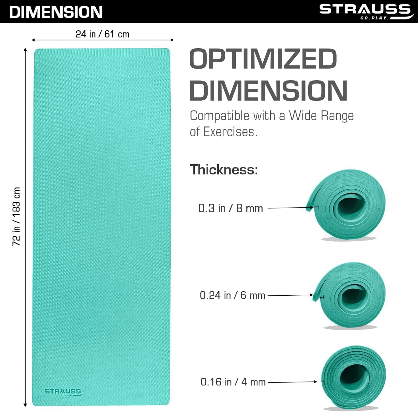 Strauss Anti Skid Yoga Mat - Home Workout