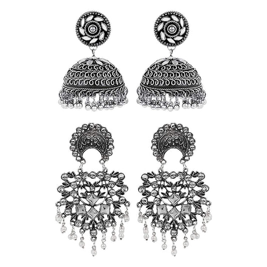 Yellow Chimes Luxury Chandbali Jhumka Earrings - Unique Design for Special Occasions