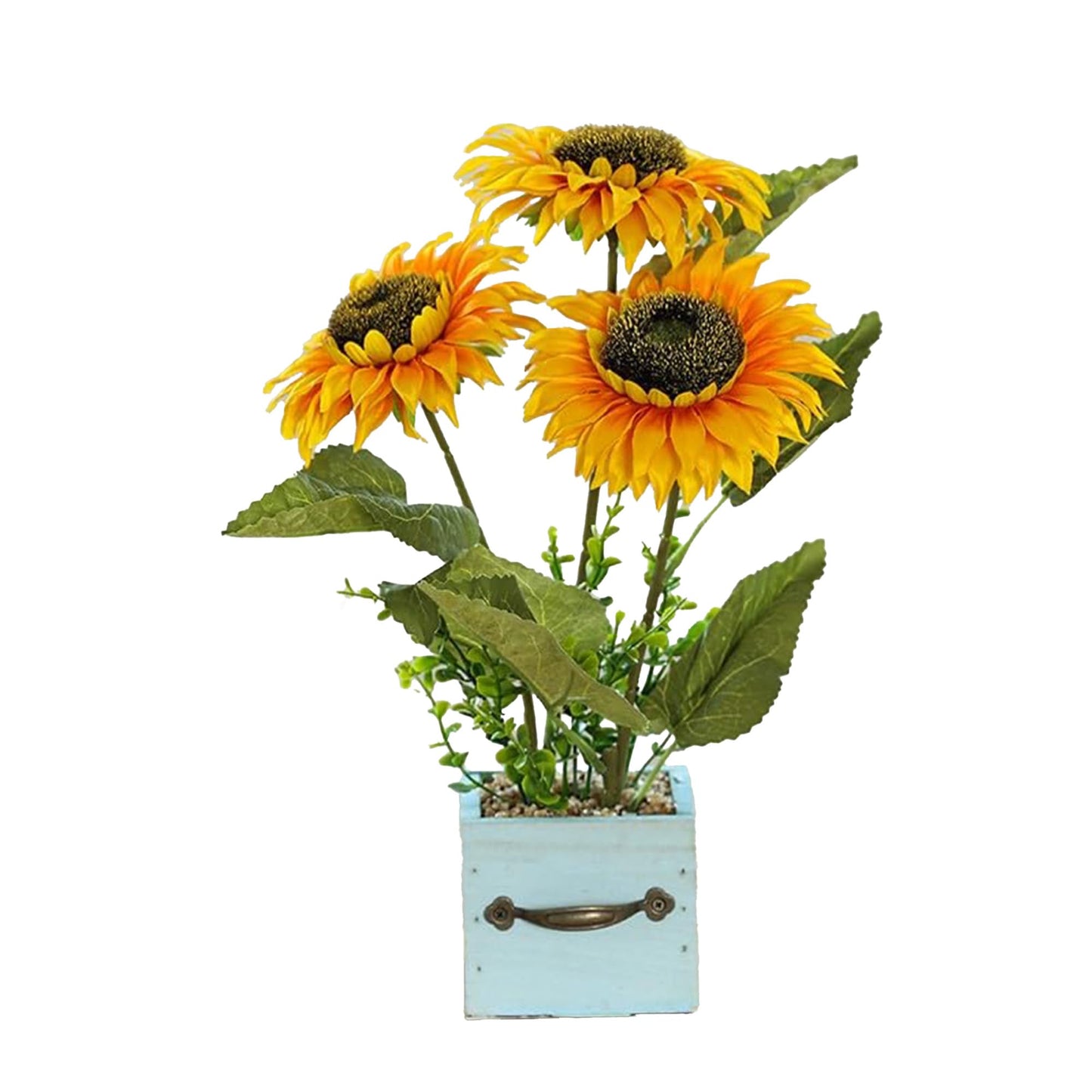 UMAI Artificial Flowers for Decoration with Pot | Yellow Sunflowers for Home Decor Items | 36 CM Long | Aesthetic Room Decor Items for Living Room, Bedroom | Fake Plants for Office Desk, Reception