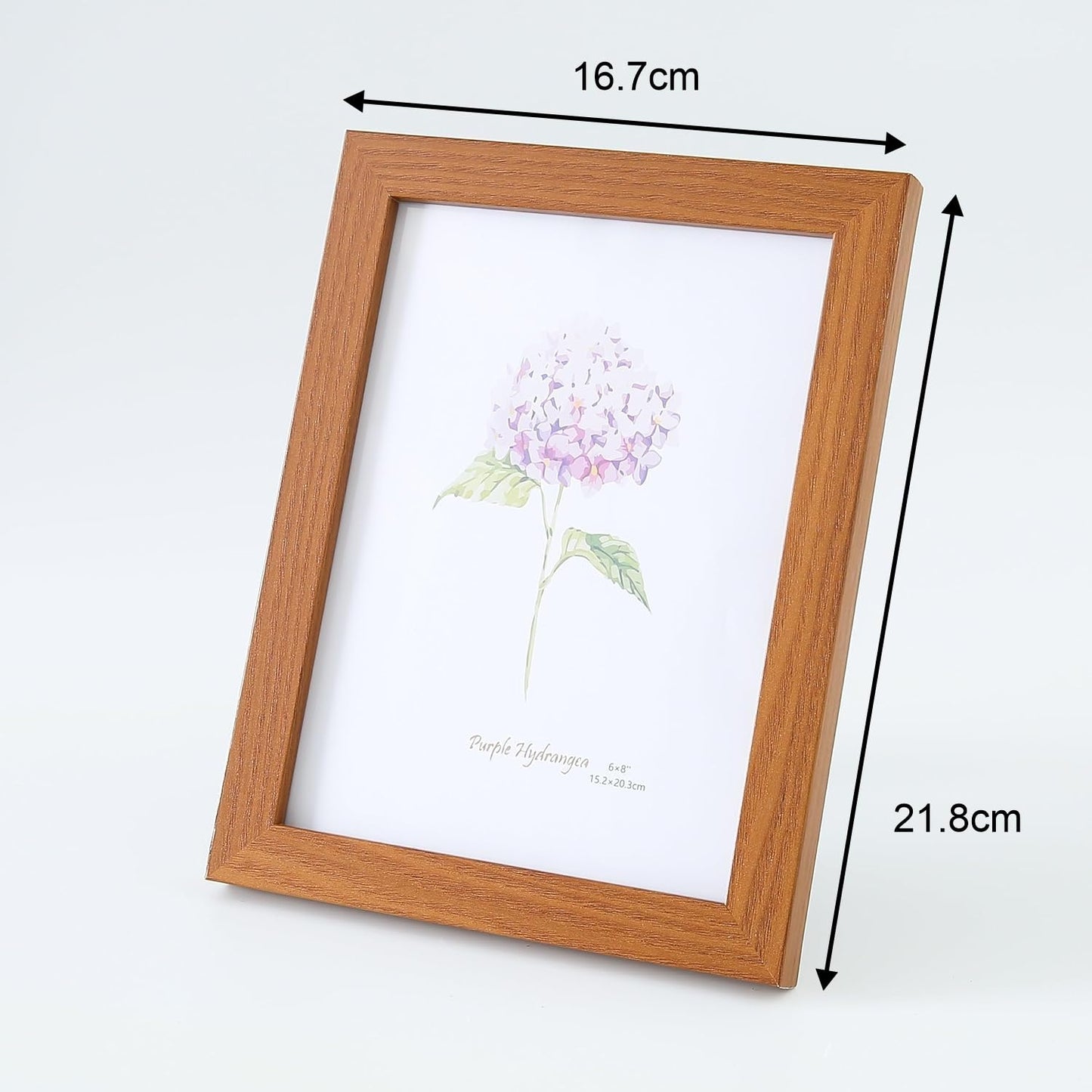 Photo Frame - Crystal Clear Glass, Horizontal & Vertical Use | 16.7x21.8 CM | Brown | For Home & Office