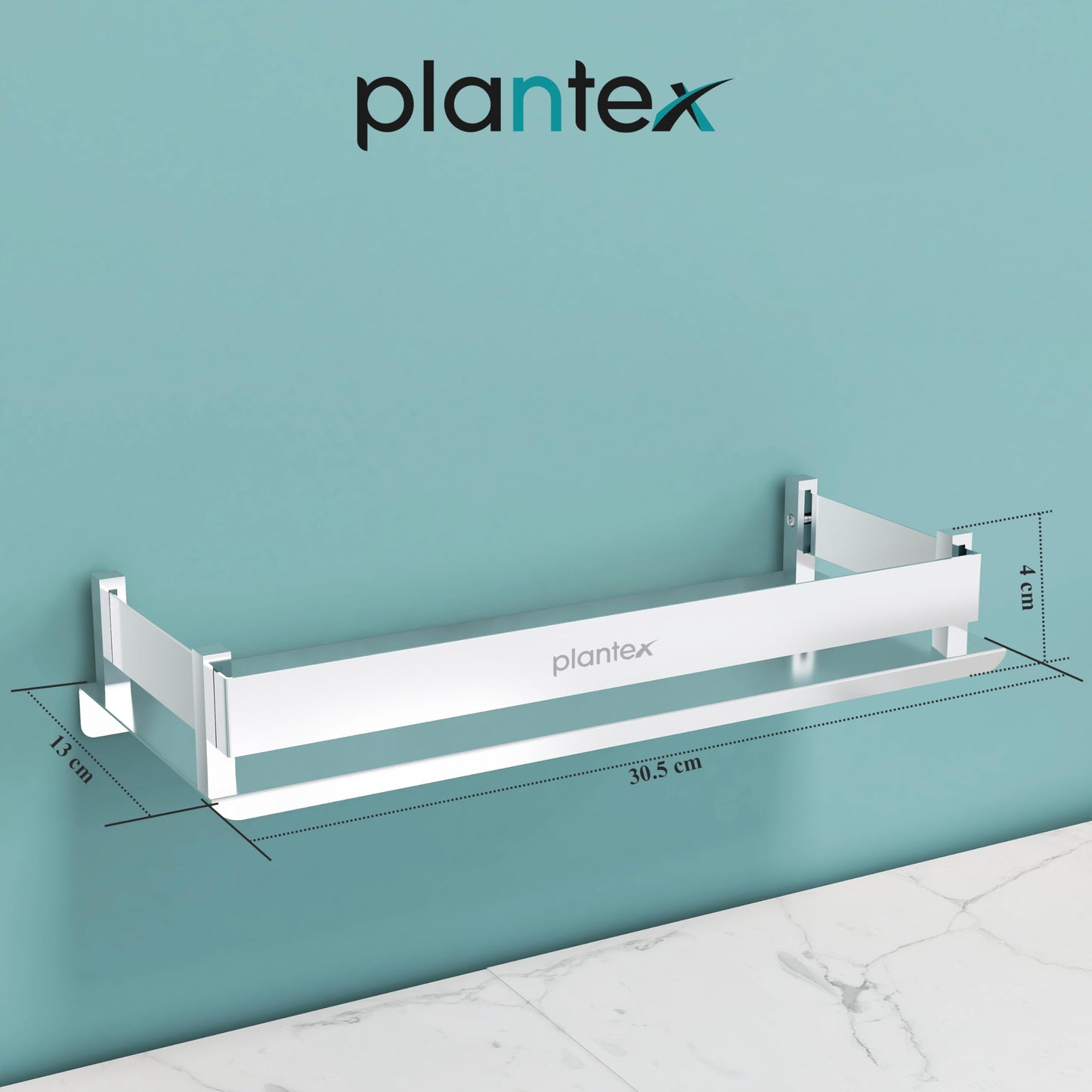 Plantex Stainless Steel Bathroom Organizer/Shelf for Bathroom/Kitchen/Wall - Chrome (12x5 Inch)