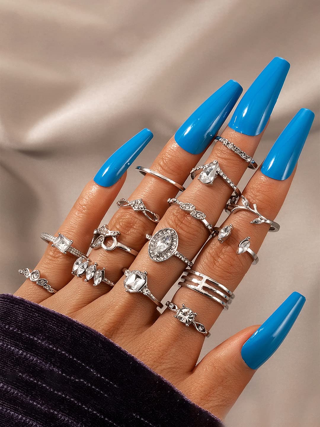 Yellow Chimes Silver Tone Rings - Everyday wear accessories