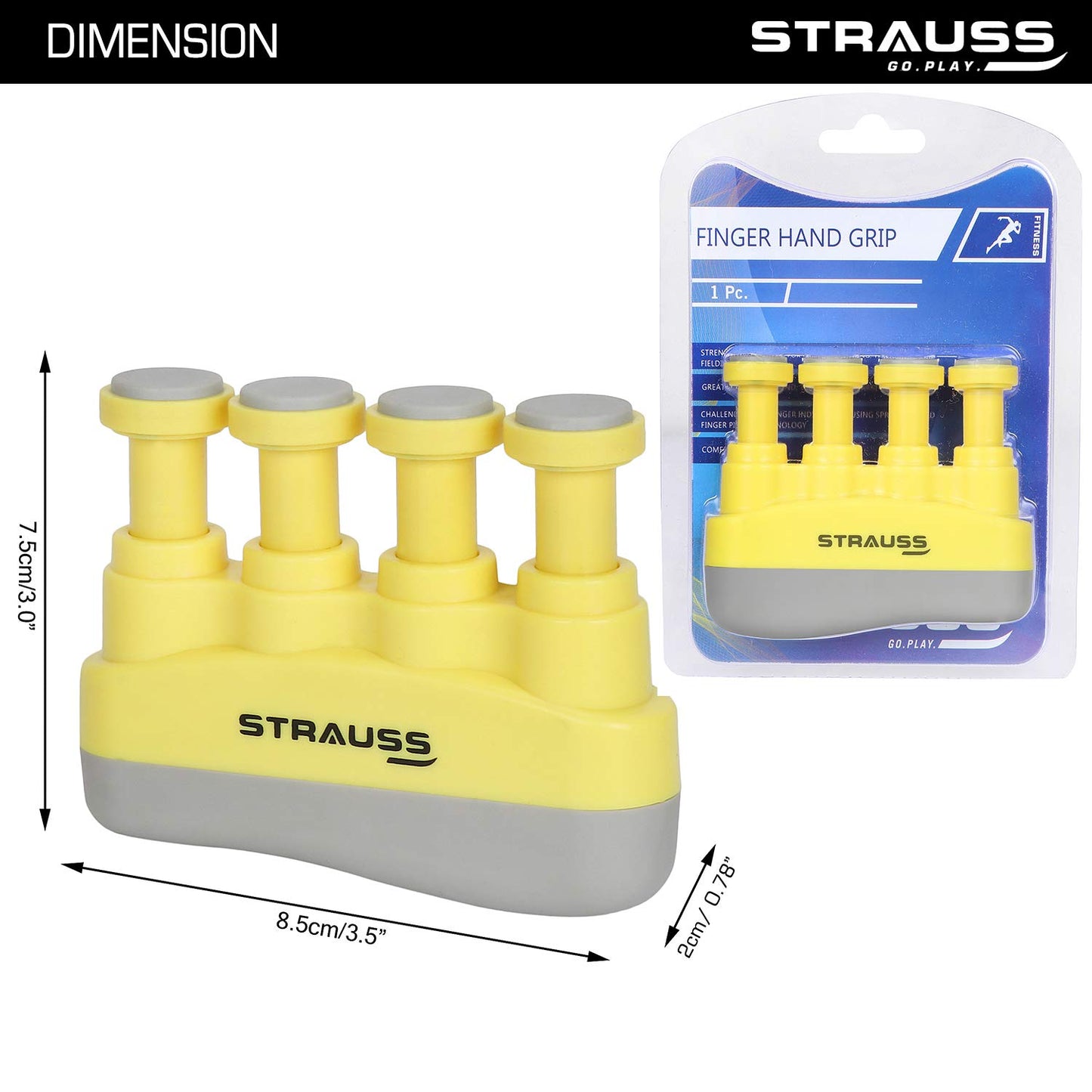 Strauss Adjustable Finger Hand Grip - Convenient rehabilitation device