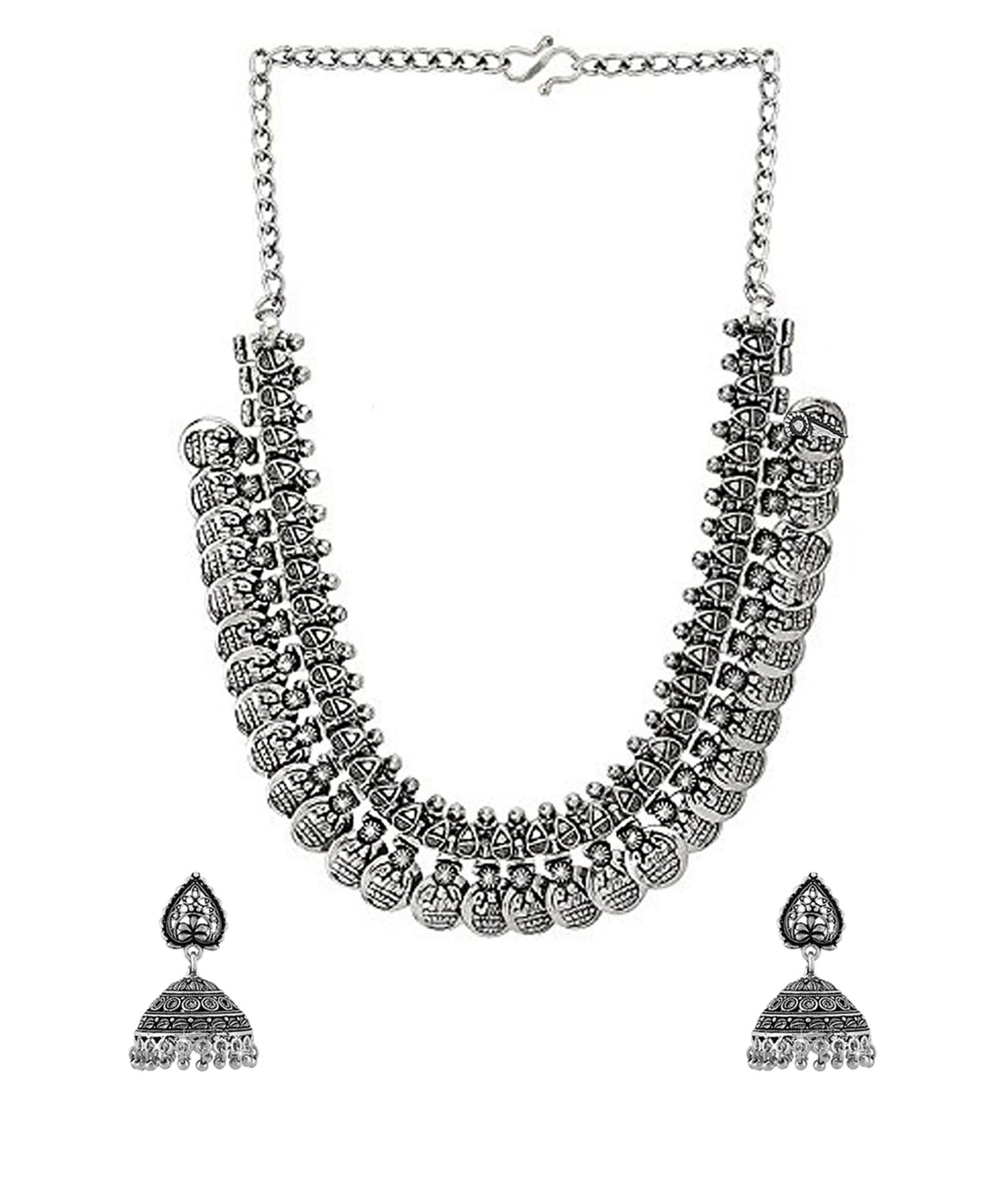 Yellow Chimes oxidized jhumka earrings - wedding style
