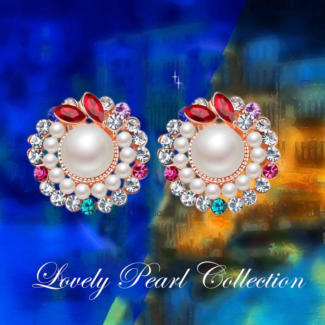 Yellow Chimes elegant stud earrings - glamorous everyday wear