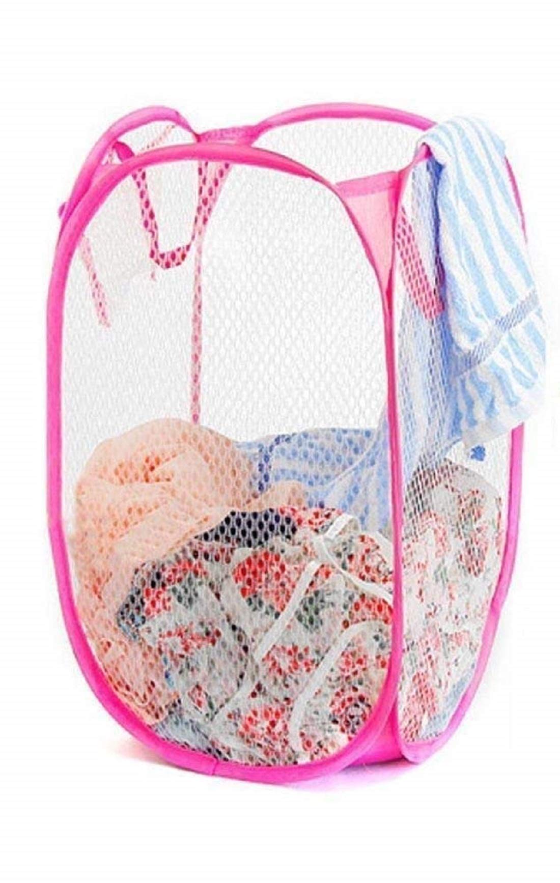 Kuber Industries Nylon Mesh Laundry Basket|Sturdy Material & Durable Handles|Netted Lightweight Laundry Bag (Multi)-CTKTC21482