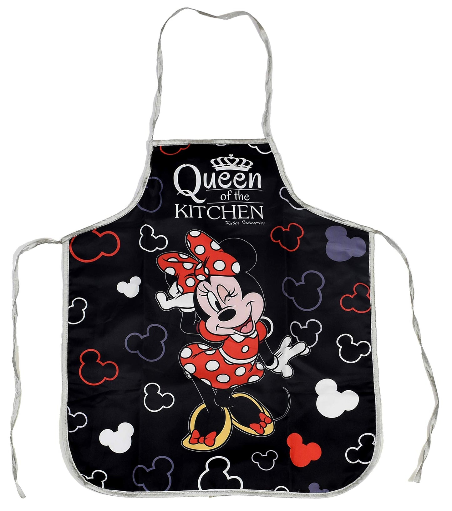 Disney Minnie Print Silk Kitchen Apron - Stylish Bib Design | Adult Size | Hand Wash | Black