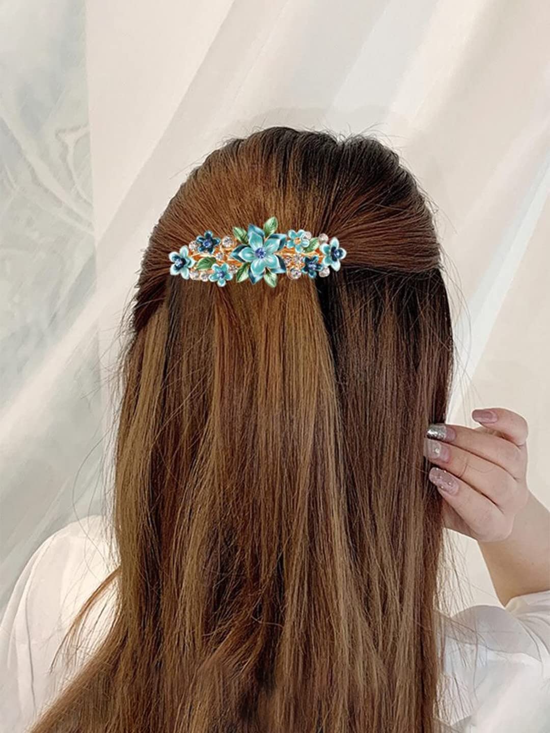 Yellow Chimes gold-toned flower hair clip - excellent gifting option