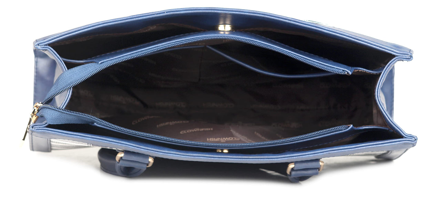Handbag: Stylish Shoulder Tote for Women - Checks Design | Perfect for Office & College | Navy Blue