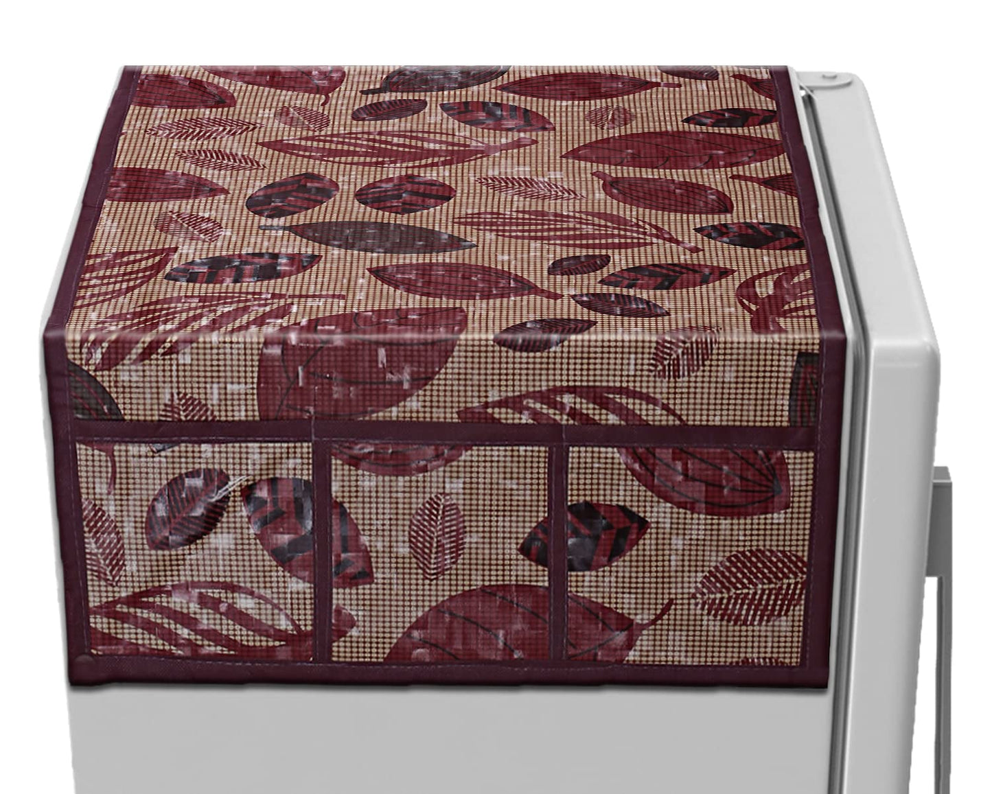 Kuber Industries leaf design fridge cover - Dorm room accessory