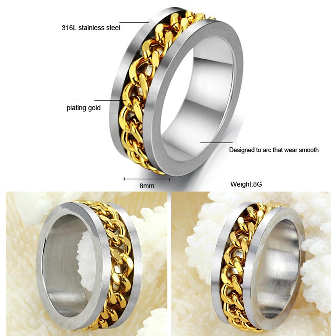 Kairangi Surgical Stainless Steel Ring - Manly design for boys