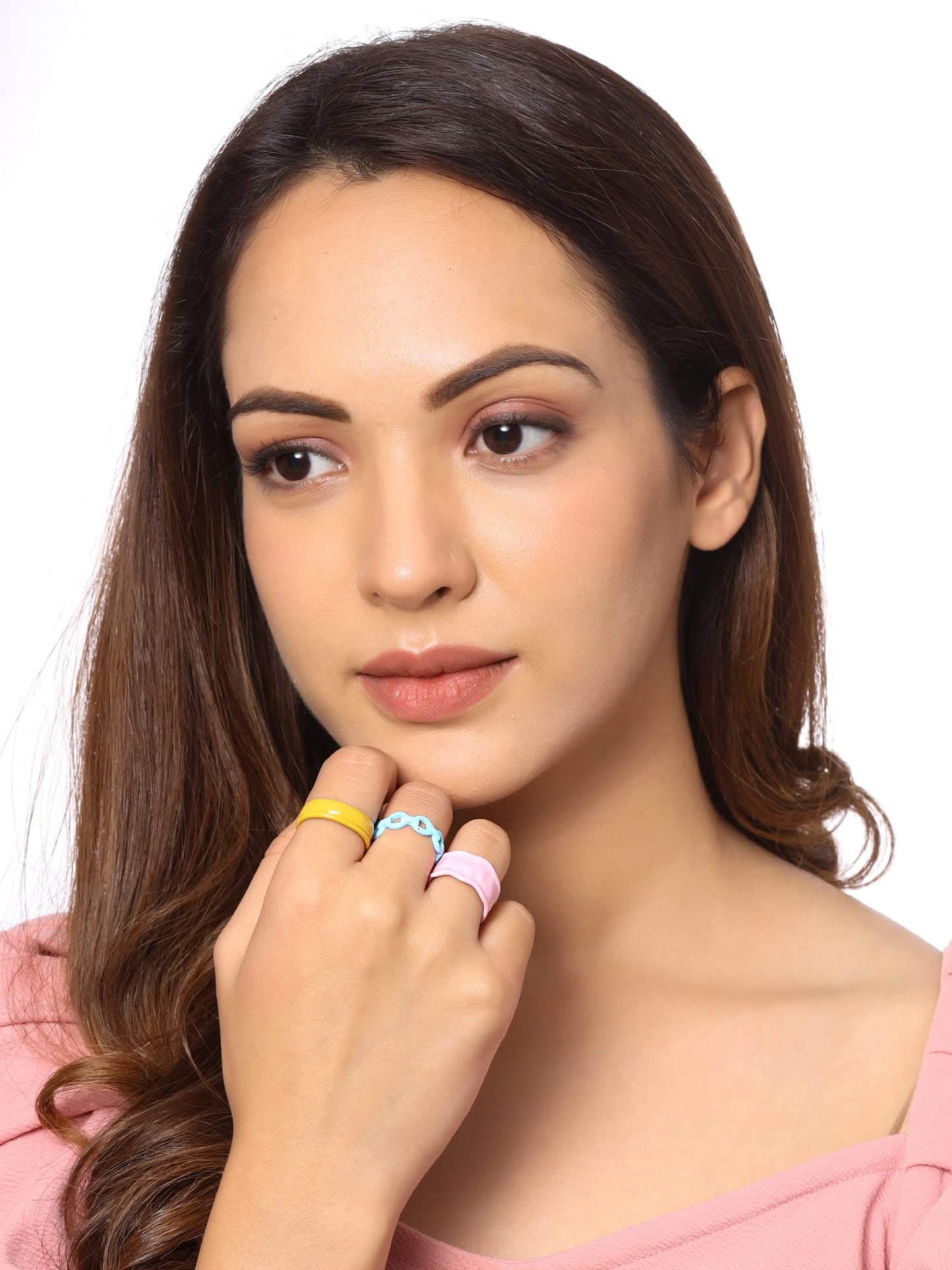 Yellow Chimes colorful resin rings - versatile fashion statement