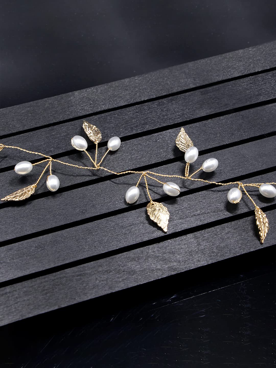 Yellow Chimes Bridal Hair Vine - Crystal embellished wedding accessory
