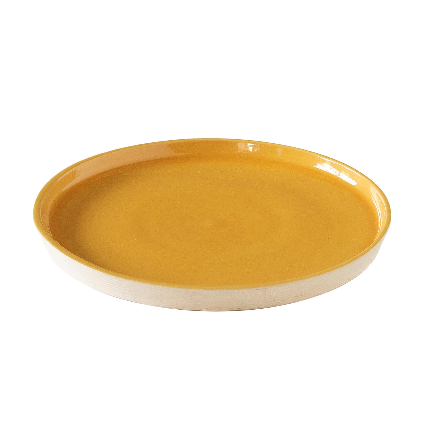 Ellementry Amber Love Ceramic Side Plate| Dishwasher & Microwave Safe | Food Grade | Dinnerware | Bone-Ash Free | Crockery for Dining & Gifting | Kitchen Accessories Items