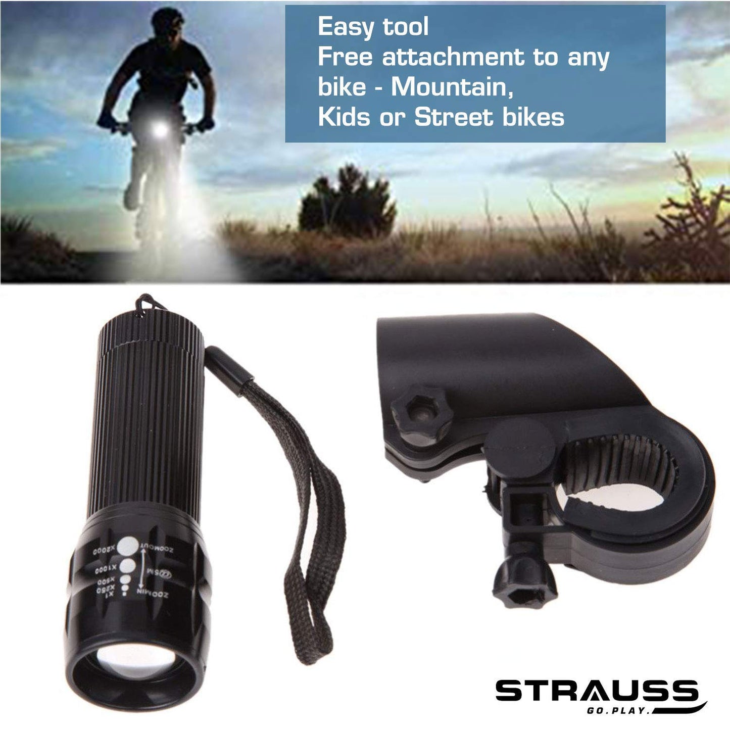 Strauss Front Bicycle Light - Essential for safe riding