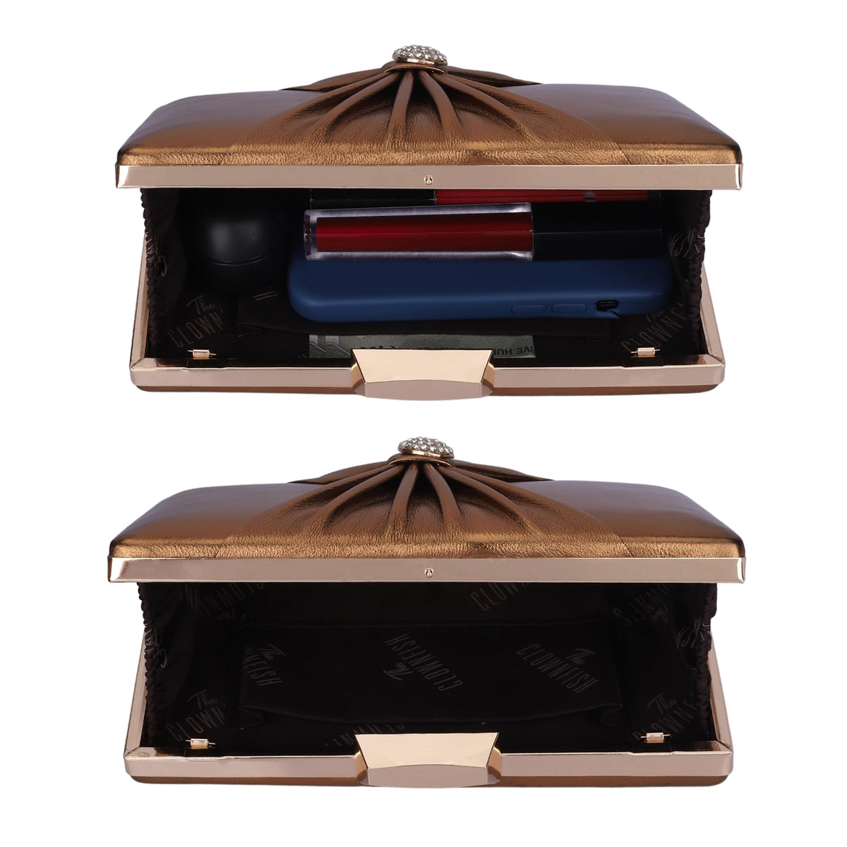 Clownfish faux leather evening bag - functional design