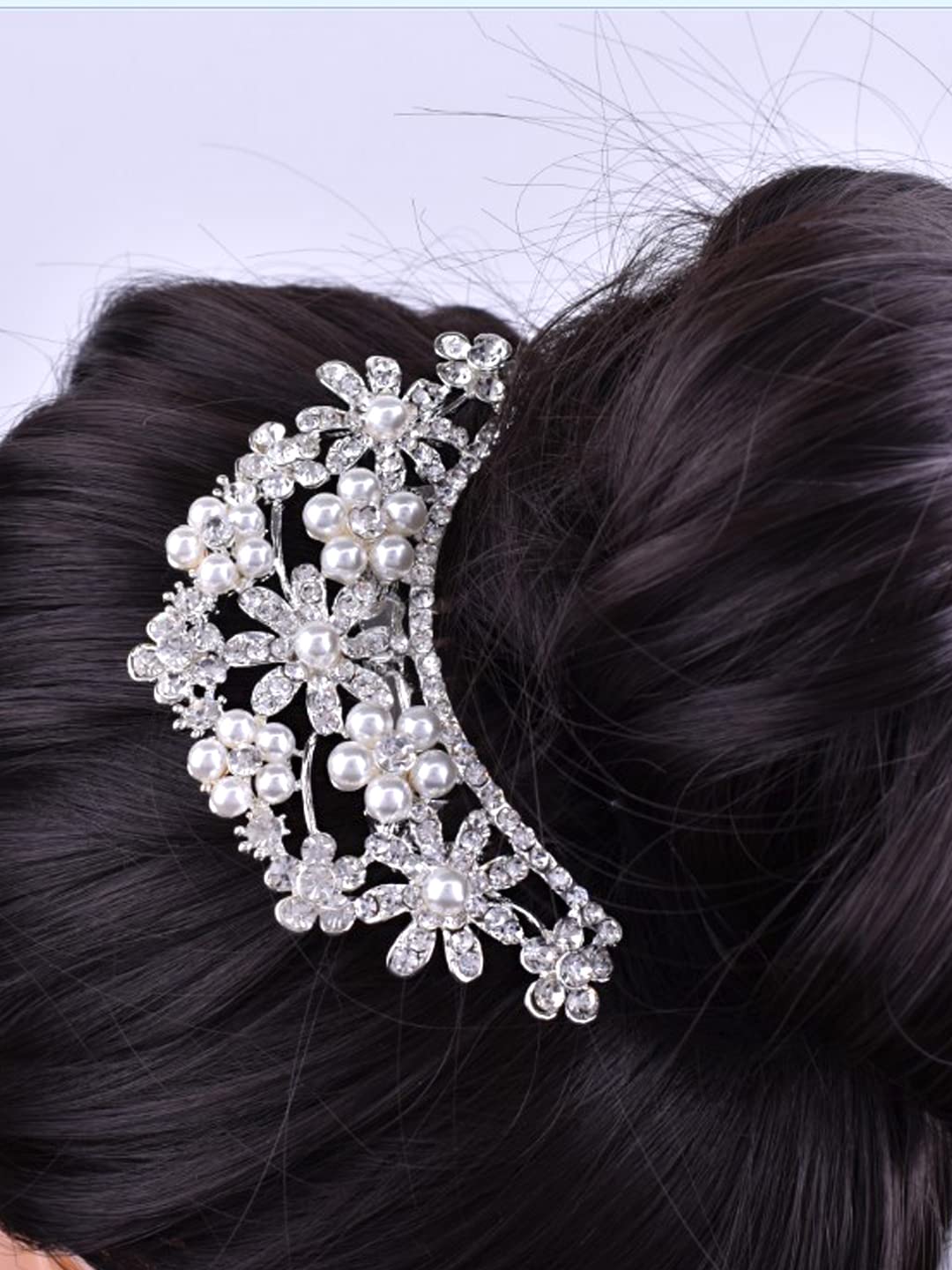 Yellow Chimes Bridal Hair Accessories - Floral design comb