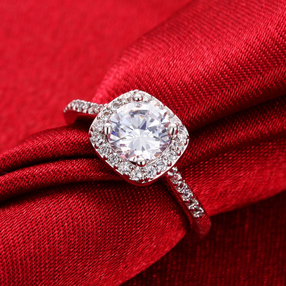 Yellow Chimes square cubic zirconia ring - daily wear jewelry