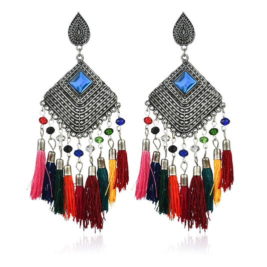 Yellow Chimes oxidized earrings - anniversary gift choice