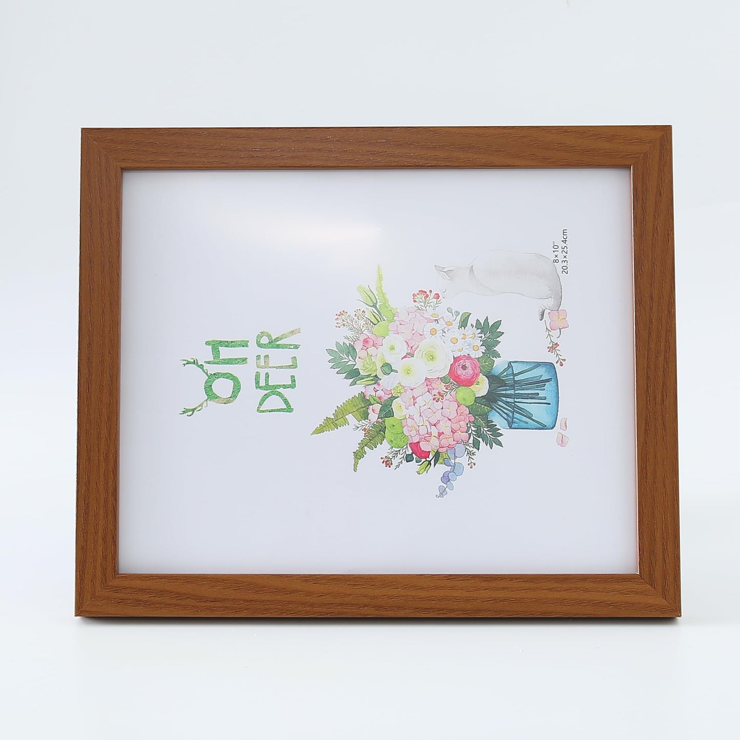 Photo Frame - Crystal Clear Glass, Horizontal & Vertical Use | Tabletop | 21.8x26.9CM | Brown