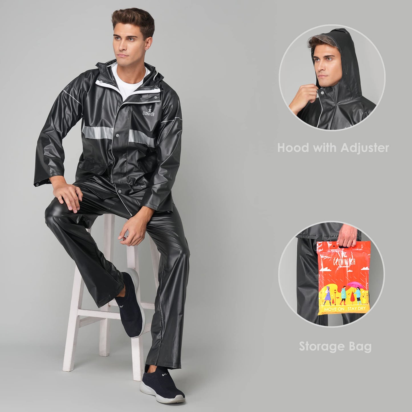 Clownfish Men's Raincoat with Hood - Stylish rain protection