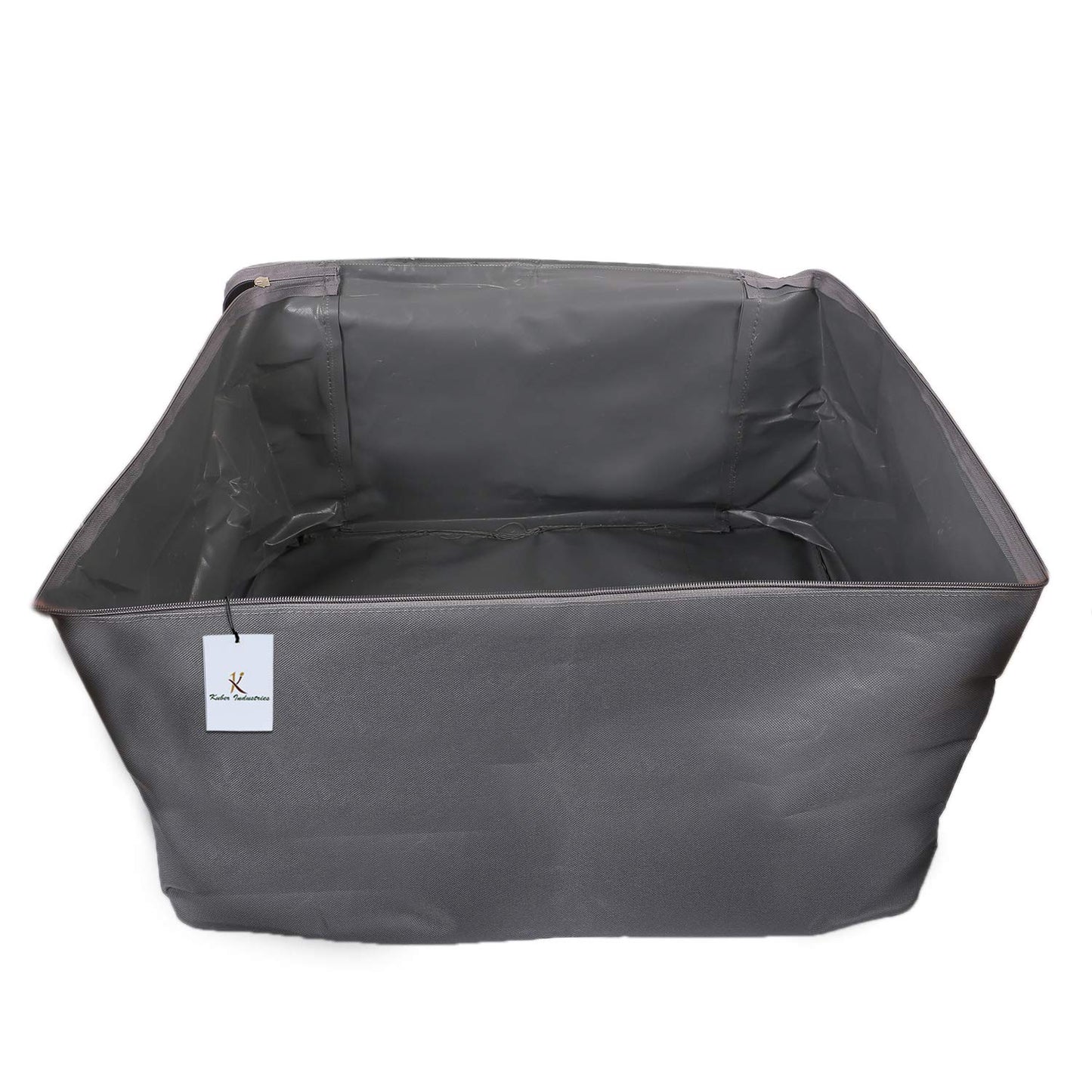 Pack of 2: Underbed Storage Bags - Moisture Proof, Zipper Closure | 42x10x1 cm | Grey | For Home Organization