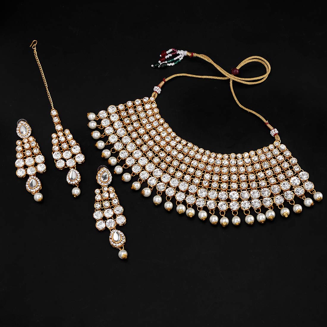 Yellow Chimes maang tikka - bridal jewelry