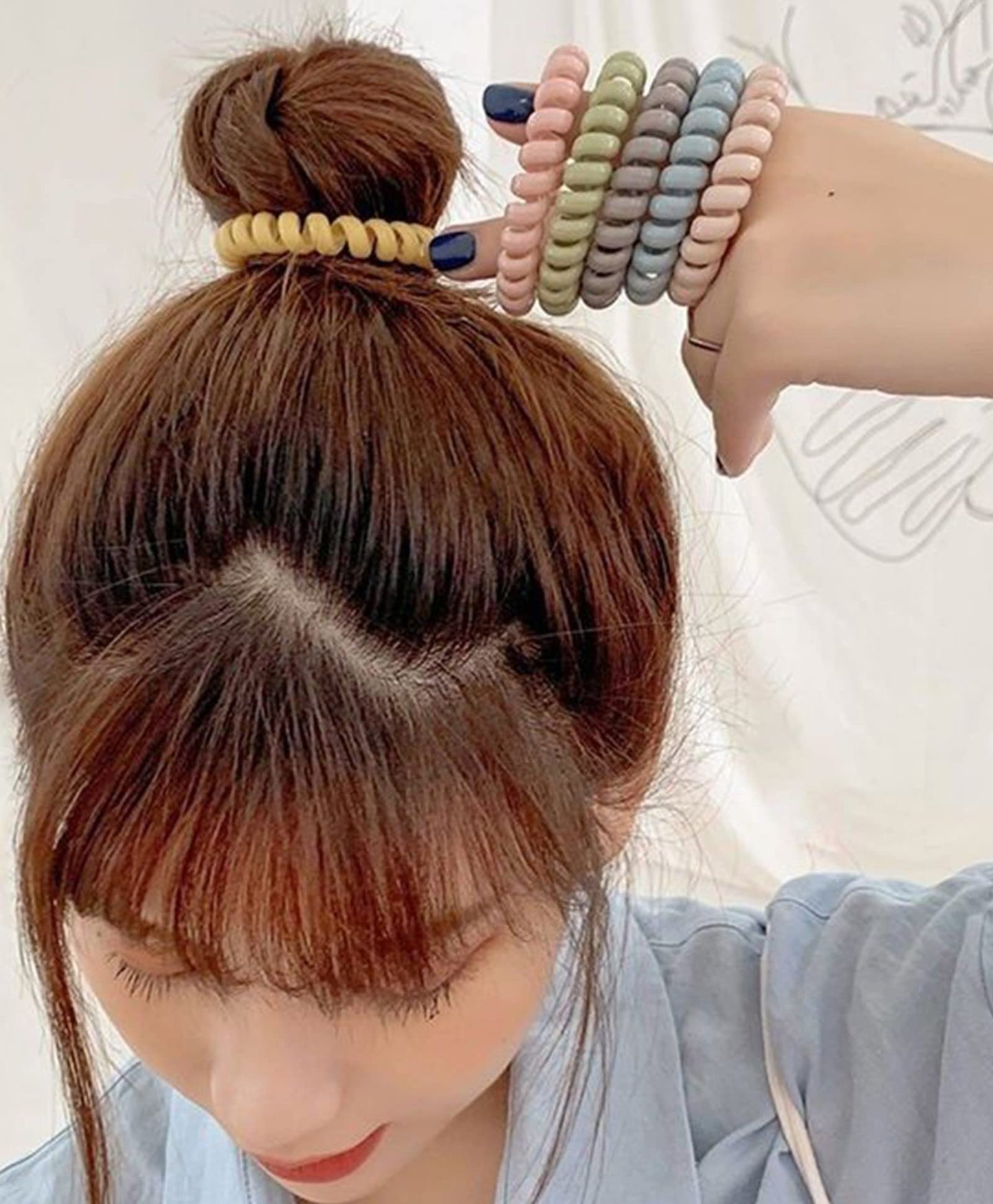Yellow Chimes non-marking hair bands - ideal for thick hair