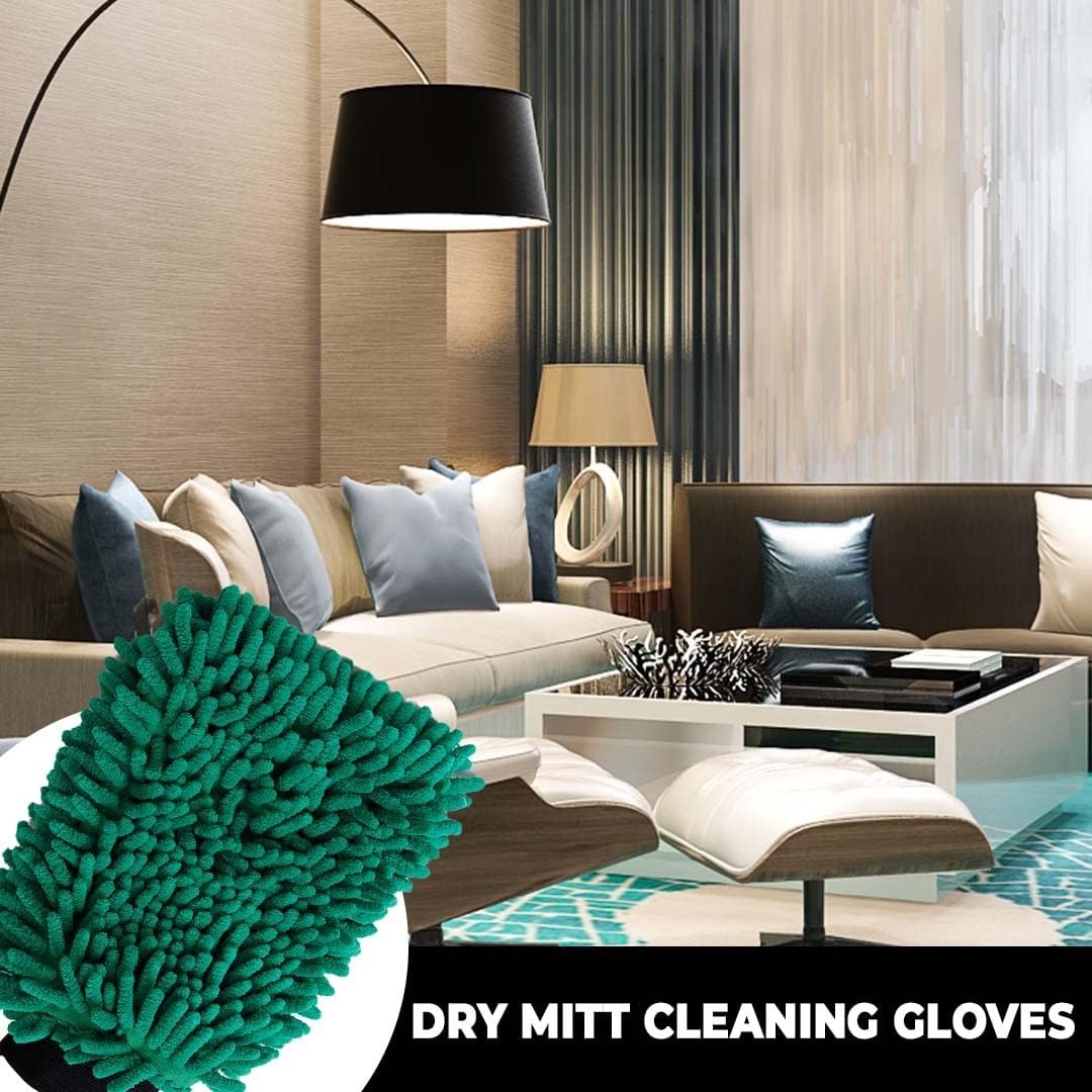Kuber Chenille Dry Mitt Gloves - Laptop Dusting