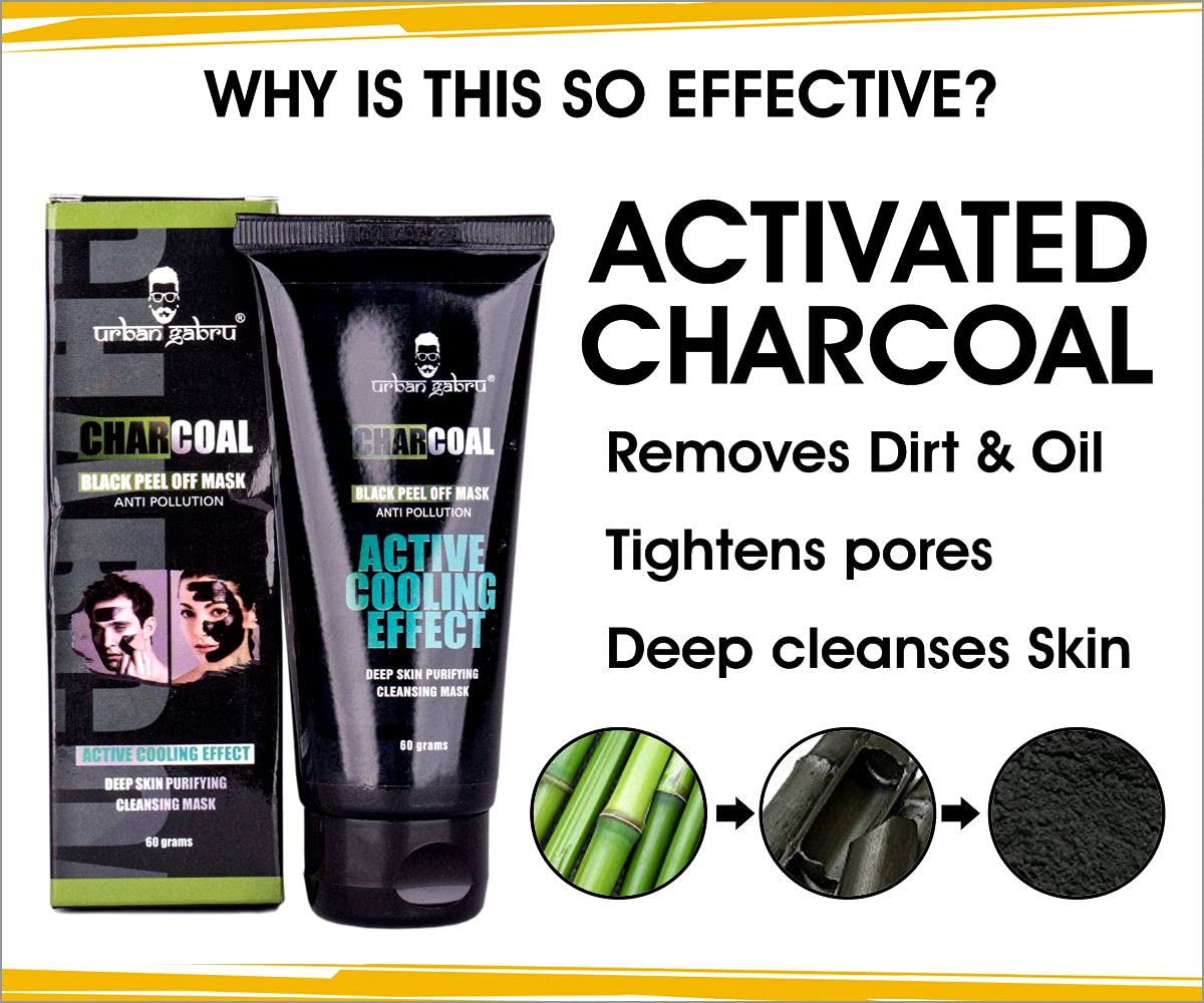Urbangabru charcoal peel off mask - deep cleansing for all skin types