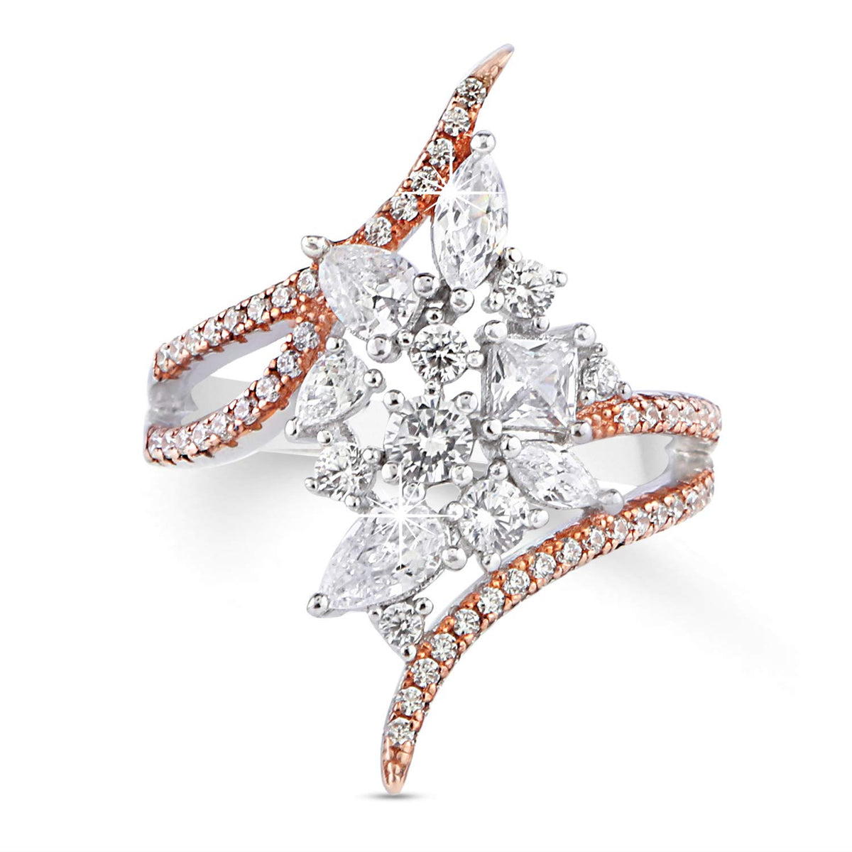 Yellow Chimes Rose Gold Plated Ring - Stylish Addition to Any Outfit