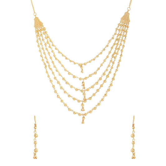 Yellow Chimes women's gold jewelry set - Classy outfit enhancer