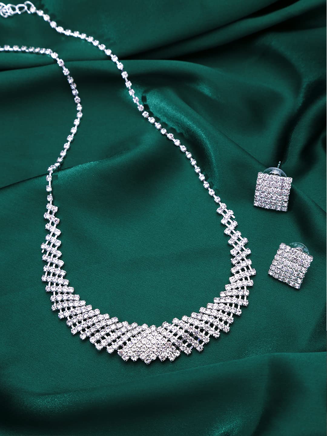 Yellow Chimes silver choker set - bridal accessories