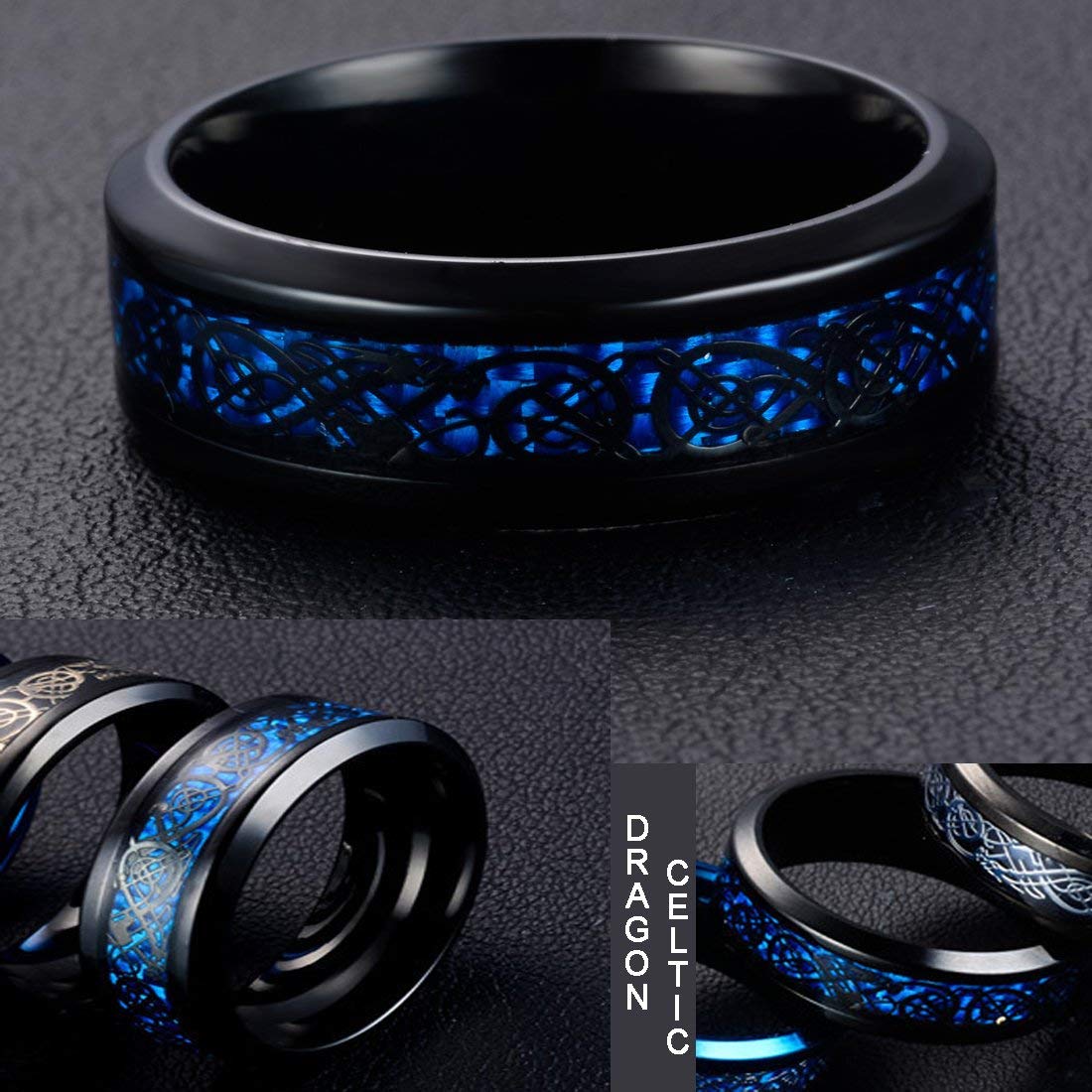 Yellow Chimes Blue and Black Finger Ring - Versatile for all attire