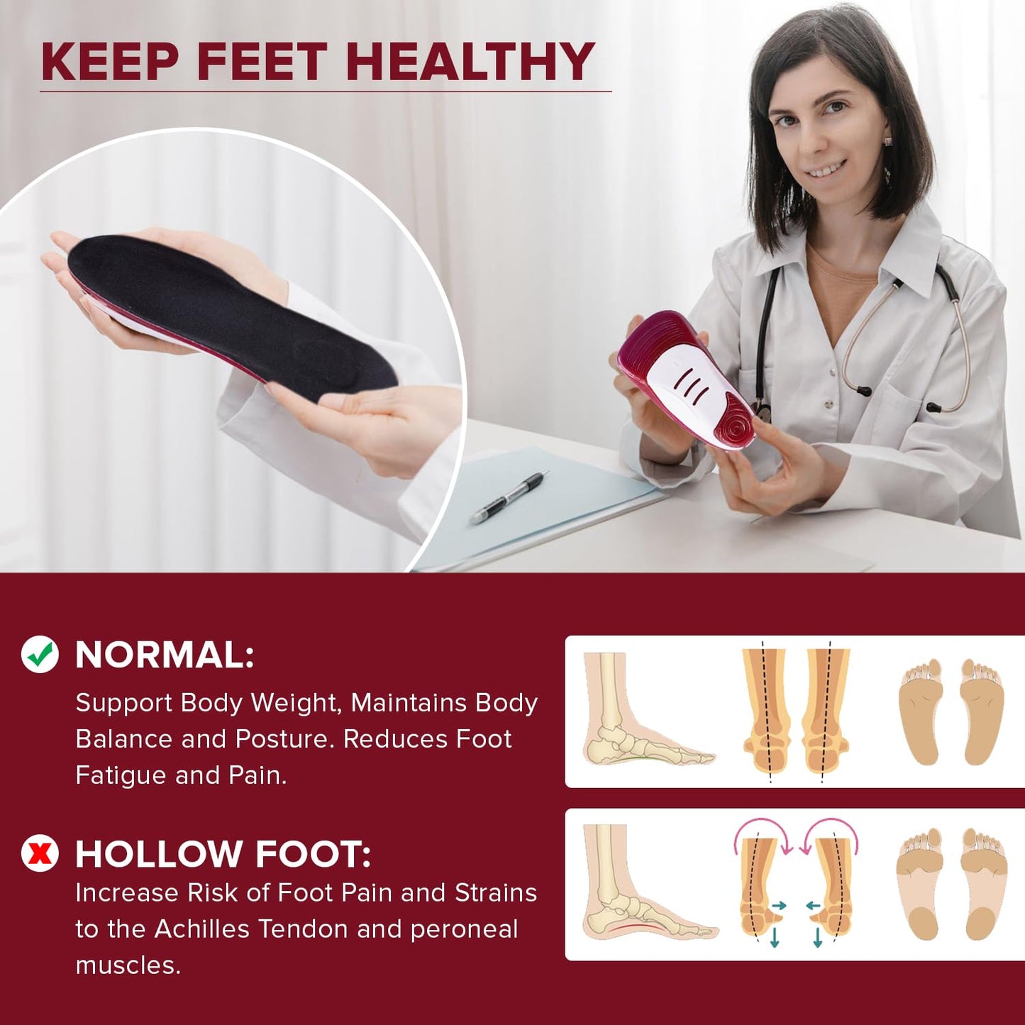 Dr Foot Massaging Gel Basic Insoles - Breathable gel material