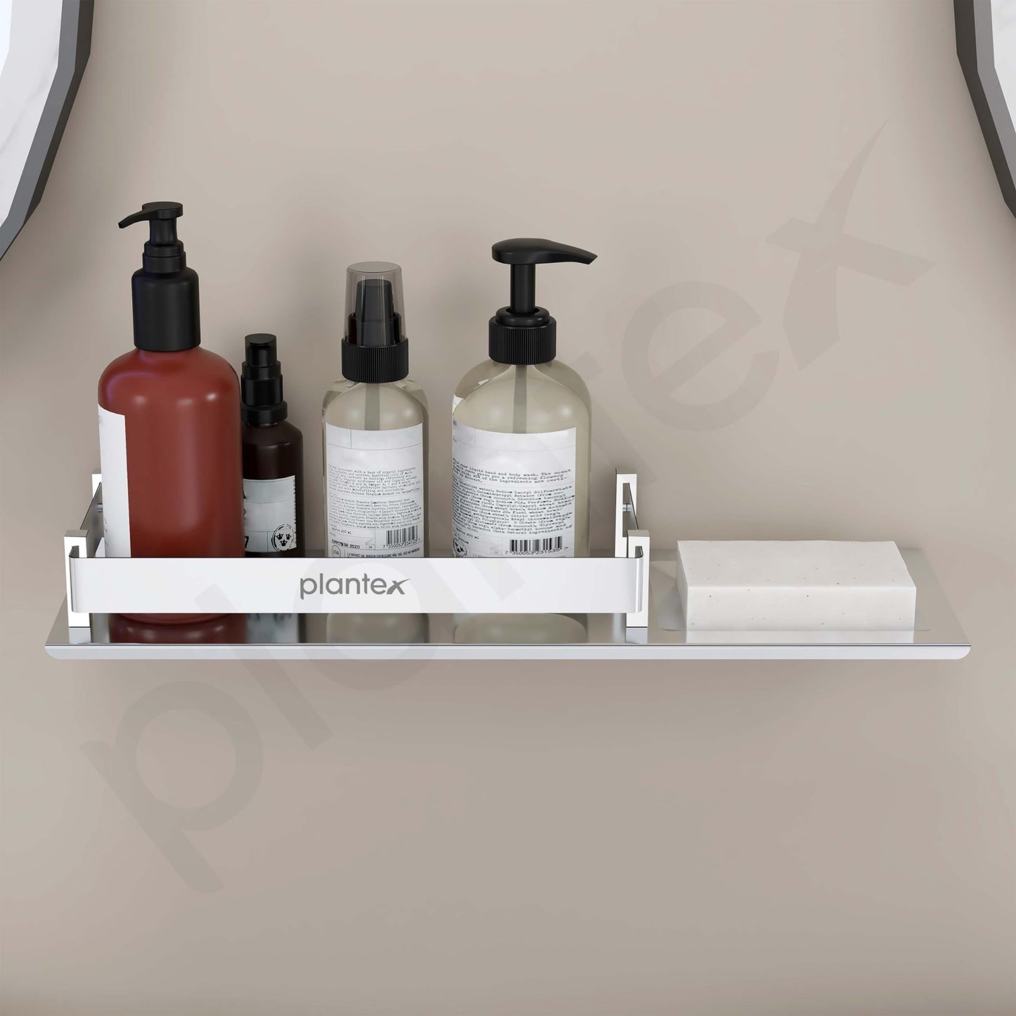 2in1 Stainless Steel Bathroom Shelf with Soap Dish | Wall Mount | 15x5 Inches | Silver Finish | Modern Design