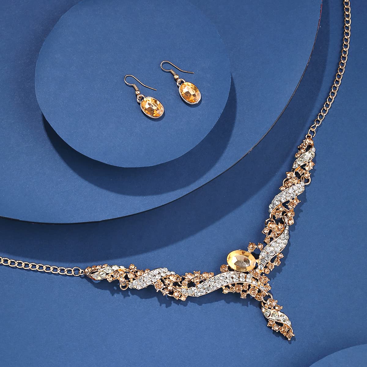 Yellow Chimes gold necklace set - elegant party wear