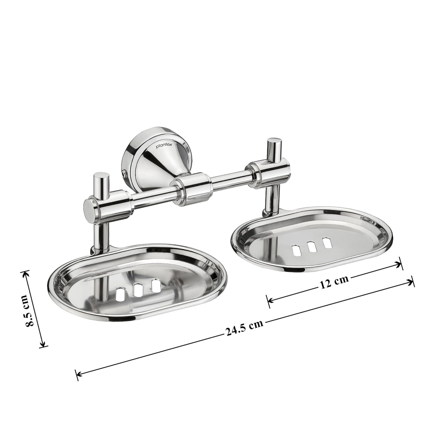 Plantex 304 Grade Stainless Steel Double Soap Holder for Bathroom/Wall mounted Soap Holder/Soap Dish/Bathroom Accessories - Pack of 2,Niko (Chrome)