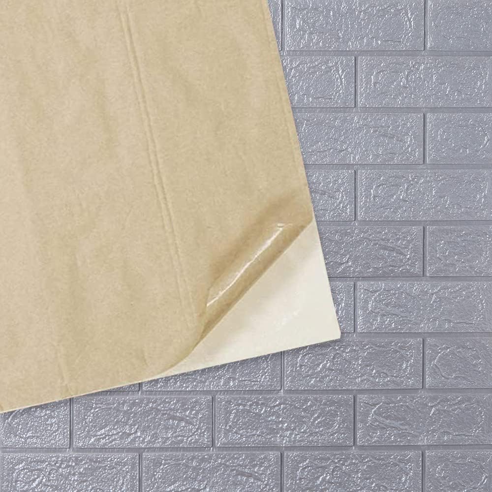 Pack of 5: 3D Foam Brick Pattern Wallpaper - Easy Peel & Stick | Soft PE Foam | 70 cm X 77 cm | White