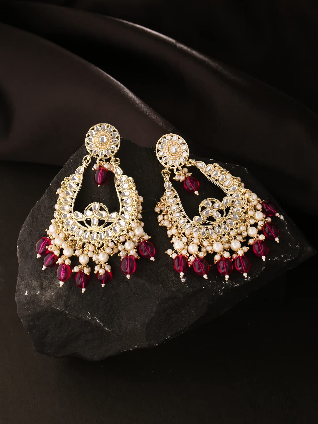 Yellow Chimes Pink Pearl Earrings - Perfect for anniversaries
