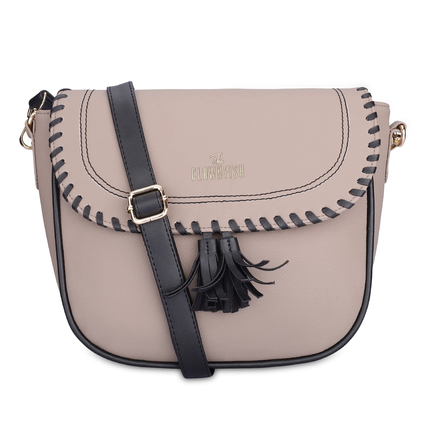 THE CLOWNFISH Rochelle Faux Leather Sling Bag - Waterproof, Casual Style | Crossbody | M | Peach