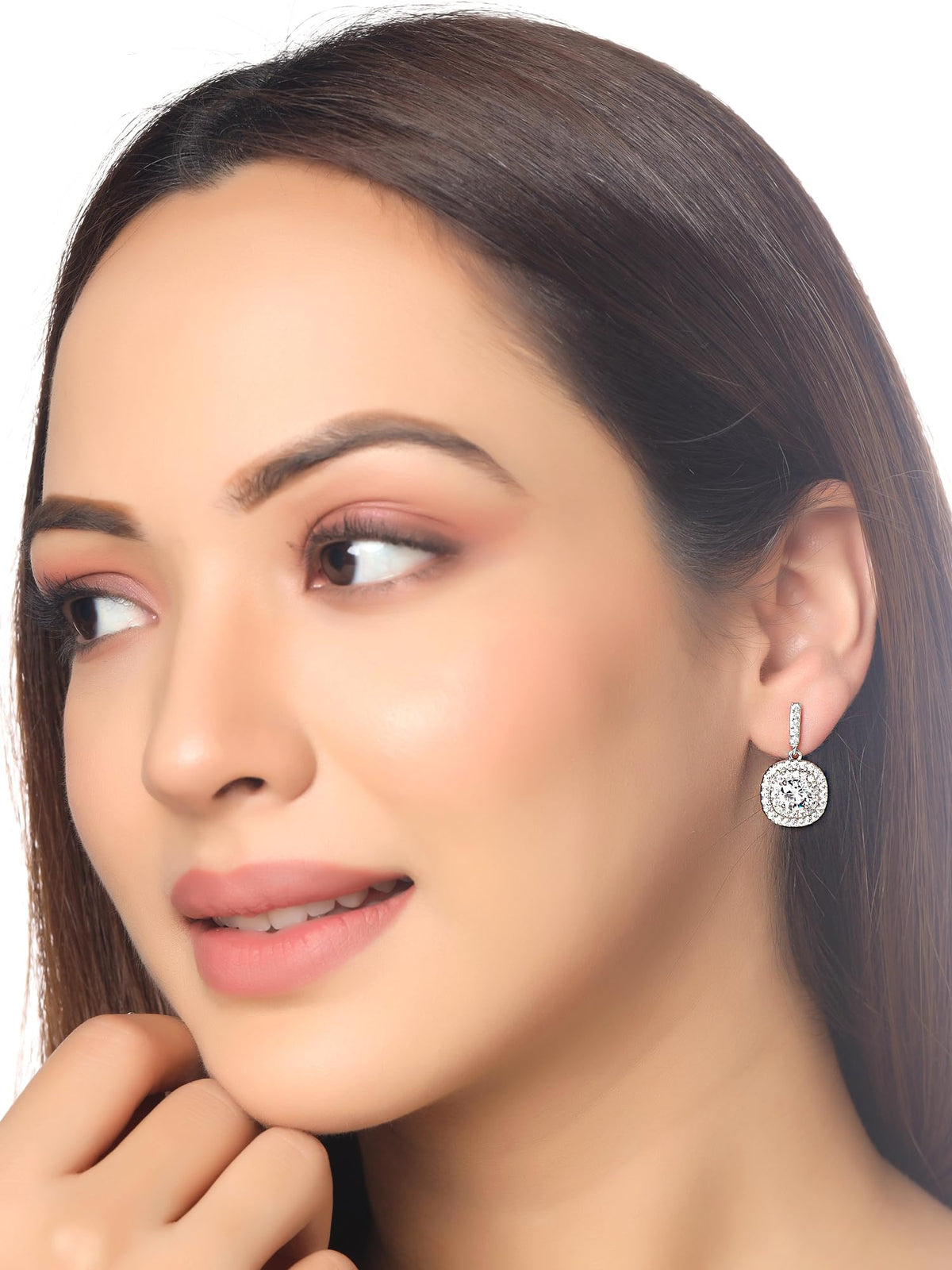 Kairangi Silver Crystal Drop Earrings - Everyday Glamour