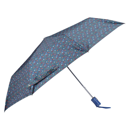 THE CLOWNFISH Umbrella Splash Series 3 Fold Auto Open Waterproof Water Repellent 190 T Immitation Nylon Double Coated Silver Lined Umbrellas For Men and Women (Peacock Blue)